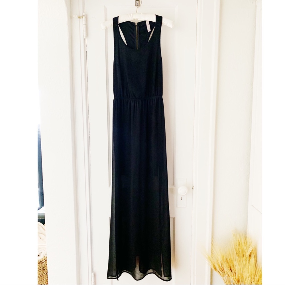 Alya Francesca’s Maxi Black Racerback Dress Gown